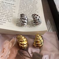 1 Pair Simple Style Classic Style Solid Color Plating Copper Gold Plated Earrings main image 1
