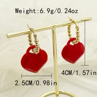 1 Set Simple Style Roman Style Heart Shape Plating Inlay 304 Stainless Steel Pearl 14K Gold Plated Drop Earrings sku image 5