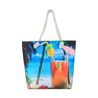 Women's Medium Canvas Ocean Vacation Beach Zipper Beach Bag sku image 1