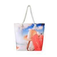 Women's Medium Canvas Ocean Vacation Beach Zipper Beach Bag sku image 5