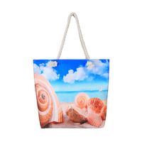Women's Medium Canvas Ocean Vacation Beach Zipper Beach Bag sku image 3