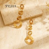 1 Pair Simple Style Classic Style Solid Color Plating 304 Stainless Steel Gold Plated Drop Earrings main image 4