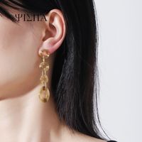 1 Pair Simple Style Classic Style Solid Color Plating 304 Stainless Steel Gold Plated Drop Earrings main image 2