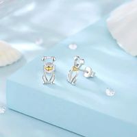 1 Pair Cute Sweet Simple Style Dog Hollow Out Alloy Gold Plated Silver Plated Ear Studs main image 3