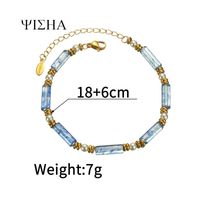 Wholesale Jewelry Simple Style Color Block Titanium Steel Beaded Bracelets sku image 7