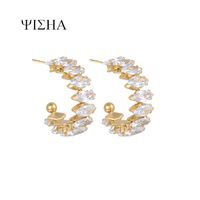 1 Pair Simple Style Classic Style Solid Color Inlay 304 Stainless Steel Rhinestones Ear Studs sku image 2