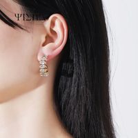 1 Pair Simple Style Classic Style Solid Color Inlay 304 Stainless Steel Rhinestones Ear Studs main image 4