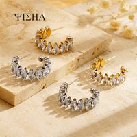 1 Pair Simple Style Classic Style Solid Color Inlay 304 Stainless Steel Rhinestones Ear Studs main image 3