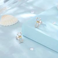 1 Pair Cute Sweet Simple Style Dog Hollow Out Alloy Gold Plated Silver Plated Ear Studs main image 4