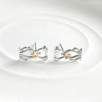 1 Pair Cute Sweet Simple Style Dog Hollow Out Alloy Gold Plated Silver Plated Ear Studs main image 7