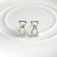 1 Pair Cute Sweet Simple Style Dog Hollow Out Alloy Gold Plated Silver Plated Ear Studs main image 1