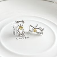 1 Pair Cute Sweet Simple Style Dog Hollow Out Alloy Gold Plated Silver Plated Ear Studs main image 2