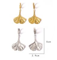 1 Pair Casual Simple Style Bow Knot Ginkgo Leaf Plating Titanium Steel Drop Earrings main image 2