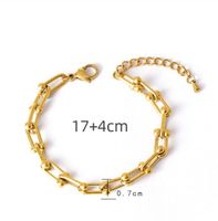 Titanium Steel Simple Style Plating Chain U Shape Bracelets Earrings Necklace main image 4