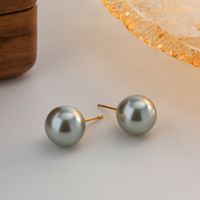 1 Pair IG Style Elegant Round Plating Inlay 304 Stainless Steel Imitation Pearl Artificial Pearls Ear Studs main image 6