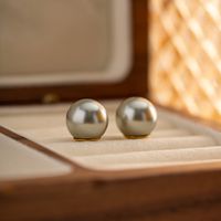 1 Pair IG Style Elegant Round Plating Inlay 304 Stainless Steel Imitation Pearl Artificial Pearls Ear Studs main image 5