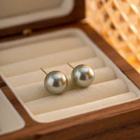 1 Pair IG Style Elegant Round Plating Inlay 304 Stainless Steel Imitation Pearl Artificial Pearls Ear Studs main image 7