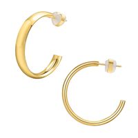 1 Pair Classic Style Solid Color Polishing Plating 304 Stainless Steel 18K Gold Plated Earrings main image 10