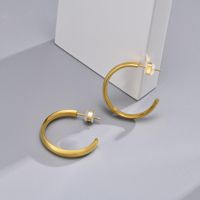 1 Pair Classic Style Solid Color Polishing Plating 304 Stainless Steel 18K Gold Plated Earrings main image 9