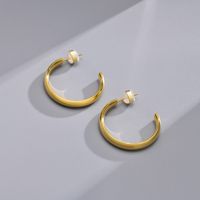 1 Pair Classic Style Solid Color Polishing Plating 304 Stainless Steel 18K Gold Plated Earrings main image 7