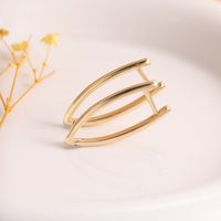Copper 18K Gold Plated Simple Style Inlay Geometric Zircon Ear Studs main image 9