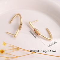 Copper 18K Gold Plated Simple Style Inlay Geometric Zircon Ear Studs main image 2