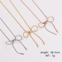 304 Stainless Steel 18K Gold Plated Rose Gold Plated Casual Cute Sweet Bow Knot Necklace main image 2
