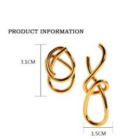 1 Pair Exaggerated Knot Asymmetrical Brass 18K Gold Plated Ear Studs main image 2