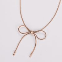 304 Stainless Steel 18K Gold Plated Rose Gold Plated Casual Cute Sweet Bow Knot Necklace main image 5