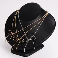 304 Stainless Steel 18K Gold Plated Rose Gold Plated Casual Cute Sweet Bow Knot Necklace main image 6