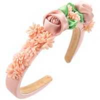 Women's Casual Vacation Classic Style Flower Alloy Cloth Inlay Fabric Flowers Hair Band sku image 2