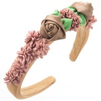 Women's Casual Vacation Classic Style Flower Alloy Cloth Inlay Fabric Flowers Hair Band sku image 4