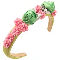 Women's Casual Vacation Classic Style Flower Alloy Cloth Inlay Fabric Flowers Hair Band sku image 5