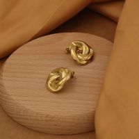 1 Pair Casual Commute Triangle Polishing 304 Stainless Steel 18K Gold Plated Ear Studs main image 3