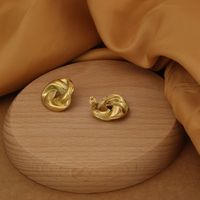 1 Pair Casual Commute Triangle Polishing 304 Stainless Steel 18K Gold Plated Ear Studs main image 6