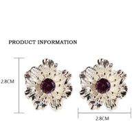 1 Pair Exaggerated Sweet Flower Plating Inlay Brass Zircon 18K Gold Plated Ear Studs main image 2
