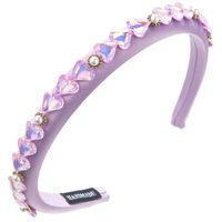Women's Vacation Modern Style Classic Style Heart Shape Alloy Cloth Glass Inlay Glass Hair Band sku image 5