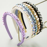 Women's Vacation Modern Style Classic Style Heart Shape Alloy Cloth Glass Inlay Glass Hair Band main image 1