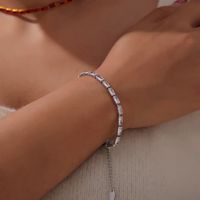 Fashion Geometric Titanium Steel Inlay Bracelets Necklace sku image 6