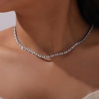 Fashion Geometric Titanium Steel Inlay Bracelets Necklace sku image 13