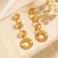 1 Pair Simple Style Classic Style Solid Color Plating 304 Stainless Steel Gold Plated Drop Earrings main image 6