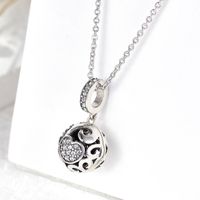 Retro Hollow Out Sterling Silver Plating Zircon Jewelry Accessories 1 Piece main image 3