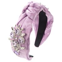 Frau Lässig Klassischer Stil Glänzend Farbblock Legierung Tuch Überzug Inlay Strasssteine Glas Haarband sku image 1