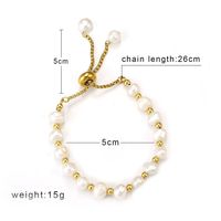 French Style Simple Style Round 304 Stainless Steel Freshwater Pearl 18K Gold Plated Freshwater Pearl Bracelets In Bulk main image 2
