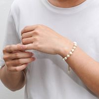 French Style Simple Style Round 304 Stainless Steel Freshwater Pearl 18K Gold Plated Freshwater Pearl Bracelets In Bulk main image 4