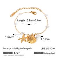 Casual Beach Starfish Shell 304 Stainless Steel 18K Gold Plated Bracelets In Bulk main image 2