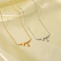 Wholesale Jewelry Classic Style Simple Style Solid Color 302 Stainless Steel 18K Gold Plated Polishing Plating Pendant Necklace main image 1