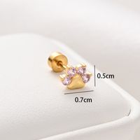 1 Piece Ear Cartilage Rings & Studs Simple Style Classic Style Heart Shape 316 Stainless Steel  Copper Polishing Inlay Diamond 18K Gold Plated Ear Cartilage Rings & Studs sku image 14