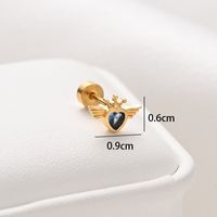 1 Piece Ear Cartilage Rings & Studs Simple Style Classic Style Heart Shape 316 Stainless Steel  Copper Polishing Inlay Diamond 18K Gold Plated Ear Cartilage Rings & Studs sku image 11