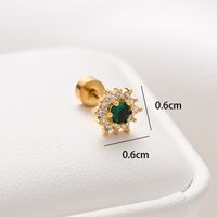 1 Piece Ear Cartilage Rings & Studs Simple Style Classic Style Heart Shape 316 Stainless Steel  Copper Polishing Inlay Diamond 18K Gold Plated Ear Cartilage Rings & Studs sku image 20